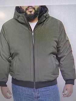 Dockers Mens Big and Tall Sherpa Lined Hooded Midweight Softshell Jacket Size L  tall Color Green New