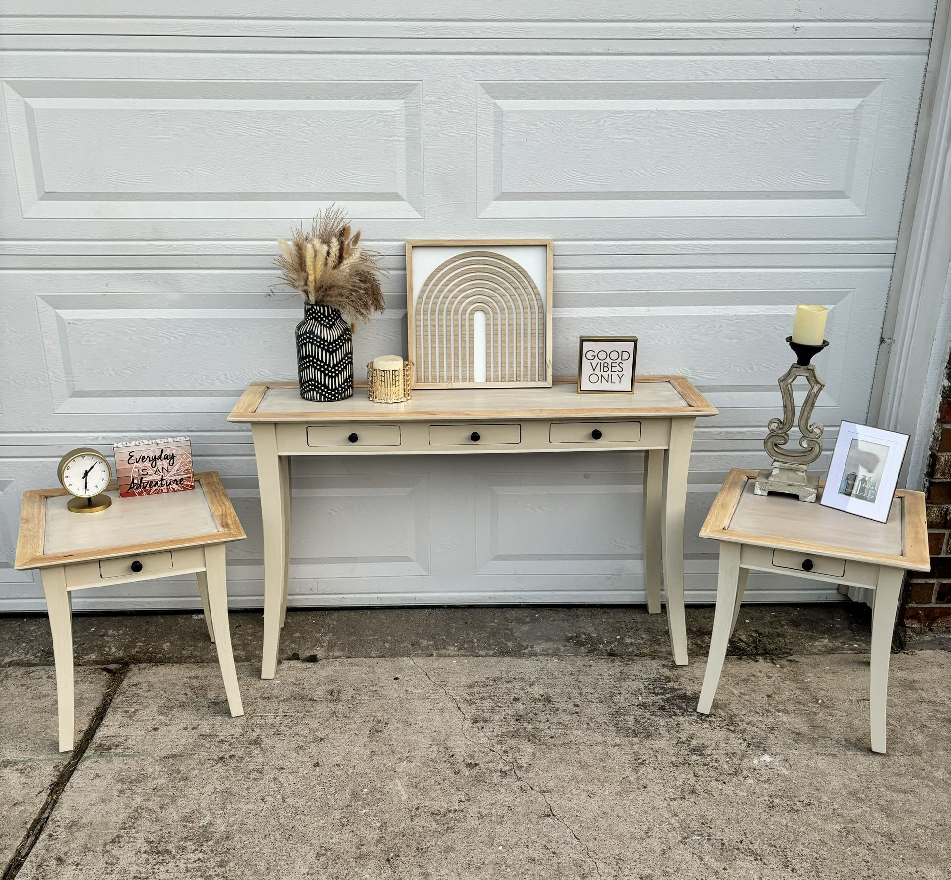 3PC Set Sofa Console Table and 2 End Tables