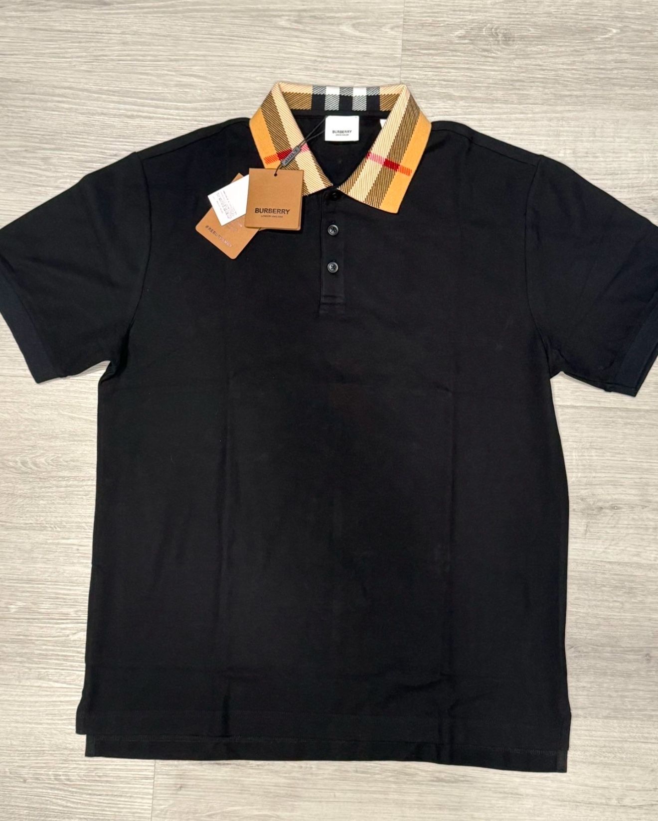 Burberry Collard Shirt Black Medium 