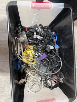 Large Lot of Mixed Cables and Cords