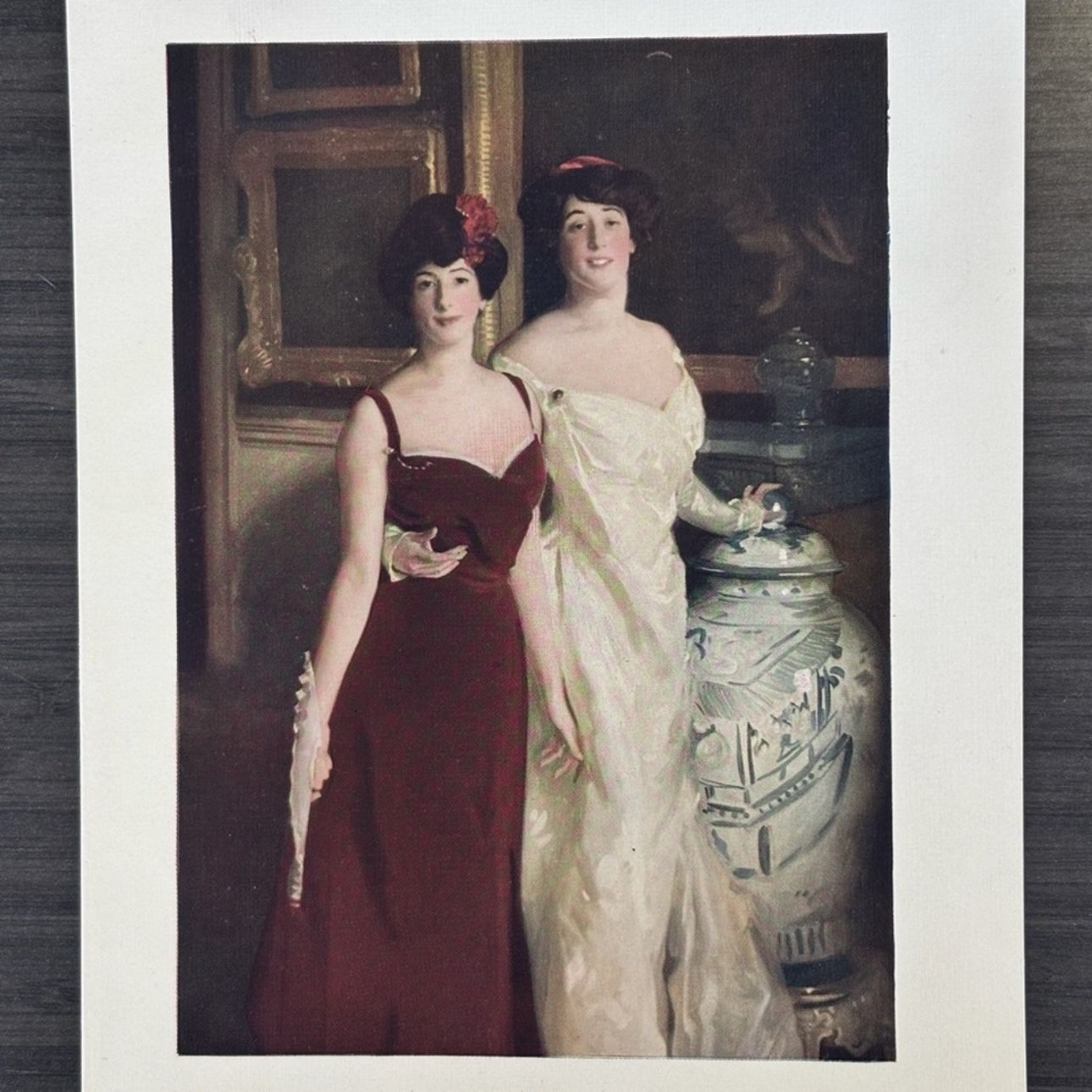 Artist John Singer Sargent Print THE MISSES WERTHEIMER Fine Art Original Vintage 1900’s Antique London England Printed Collectible PAINTER Painting