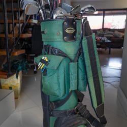 golf clubs and bag 