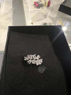 Size 8 sterling silver, and moissanite ring