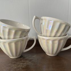 Anthropologie Iridescent Latte Mugs 