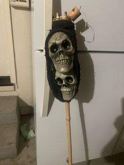 Halloween Skull Tiki Torch Decoration
