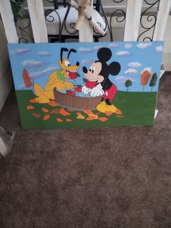 Mickey and Pluto Fall yard decor
