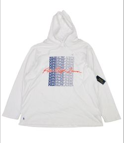 Polo Ralph Lauren Stacked Logo Hoodie 2XL Big XXL 2XB White Pullover Sweatshirt
