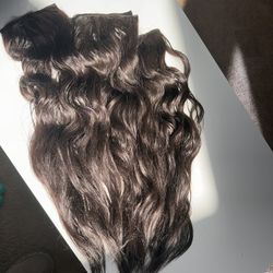 Beautiful 24 In Blend Clip In Hair Extensions Dark Brown