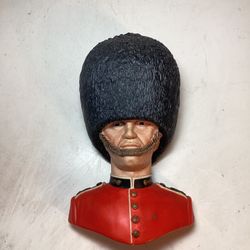 Vintage English Palace Guardsman Wall Hanging Sculpture England 