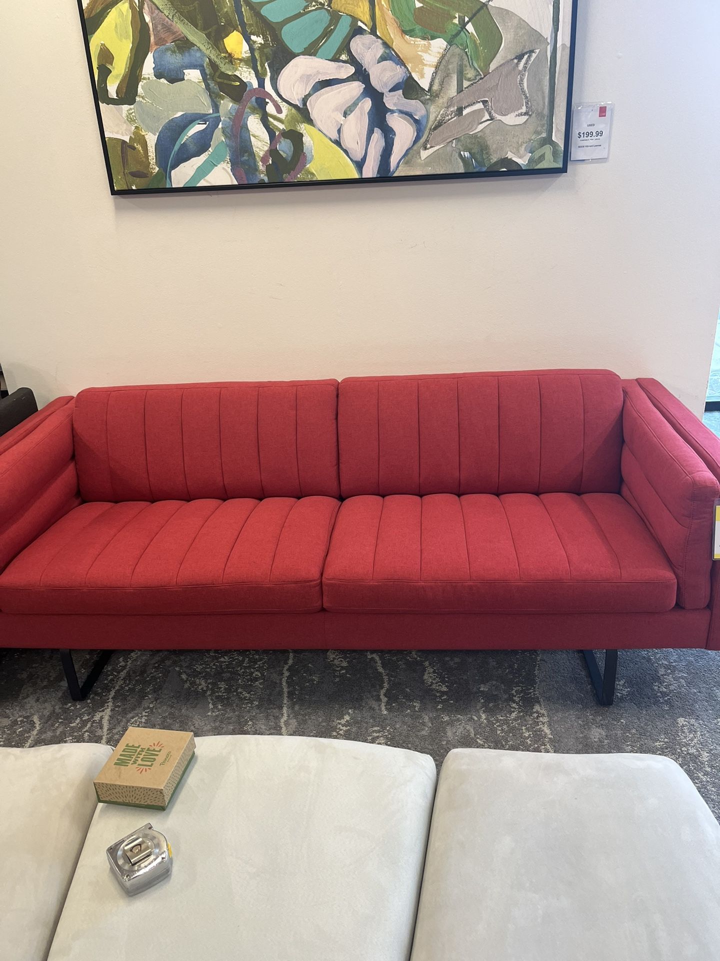 TWO Red Sofas (priced W Tax)