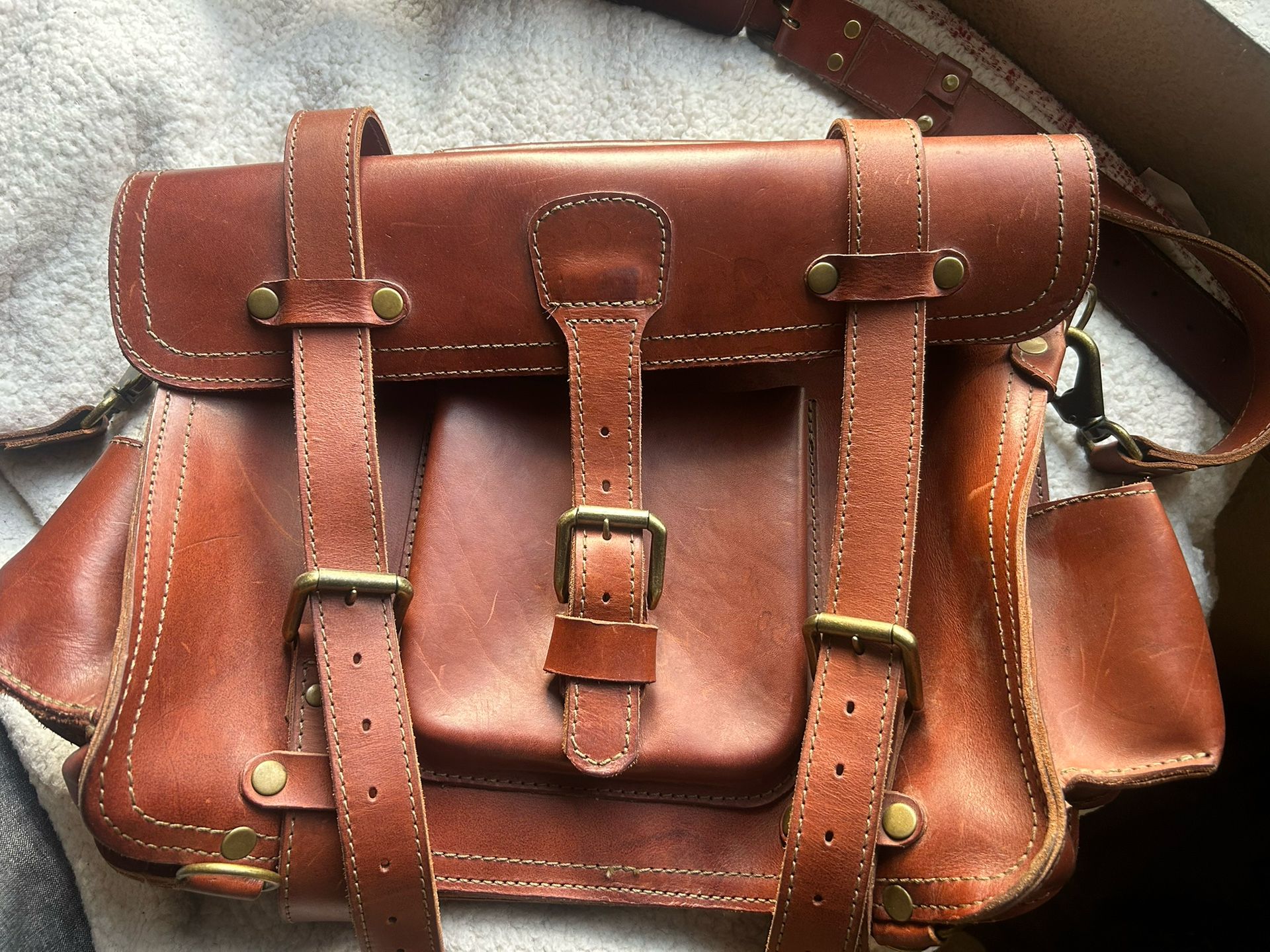 Vintage Leather Messenger Bag