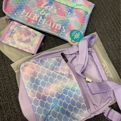 Brand New Mermaid set girls shoulder/cross body bag, wallet and swimsuit bag.
