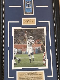 Framed Peyton Manning Super Bowl Collectible