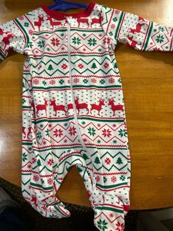 Baby Christmas Footed Pajama Onesie-Newborn