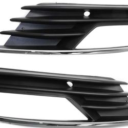 For Audi A3 / A3 Quattro Fog Light Cover 2015 2016 Outer Driver and Passenger Side Pair/Set | Cover Grille | DOT/SAE Compliance | AU1038129 + AU103912