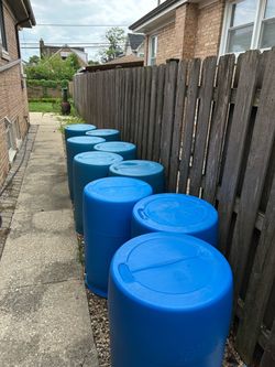 Food grade blue 55 gallon drums