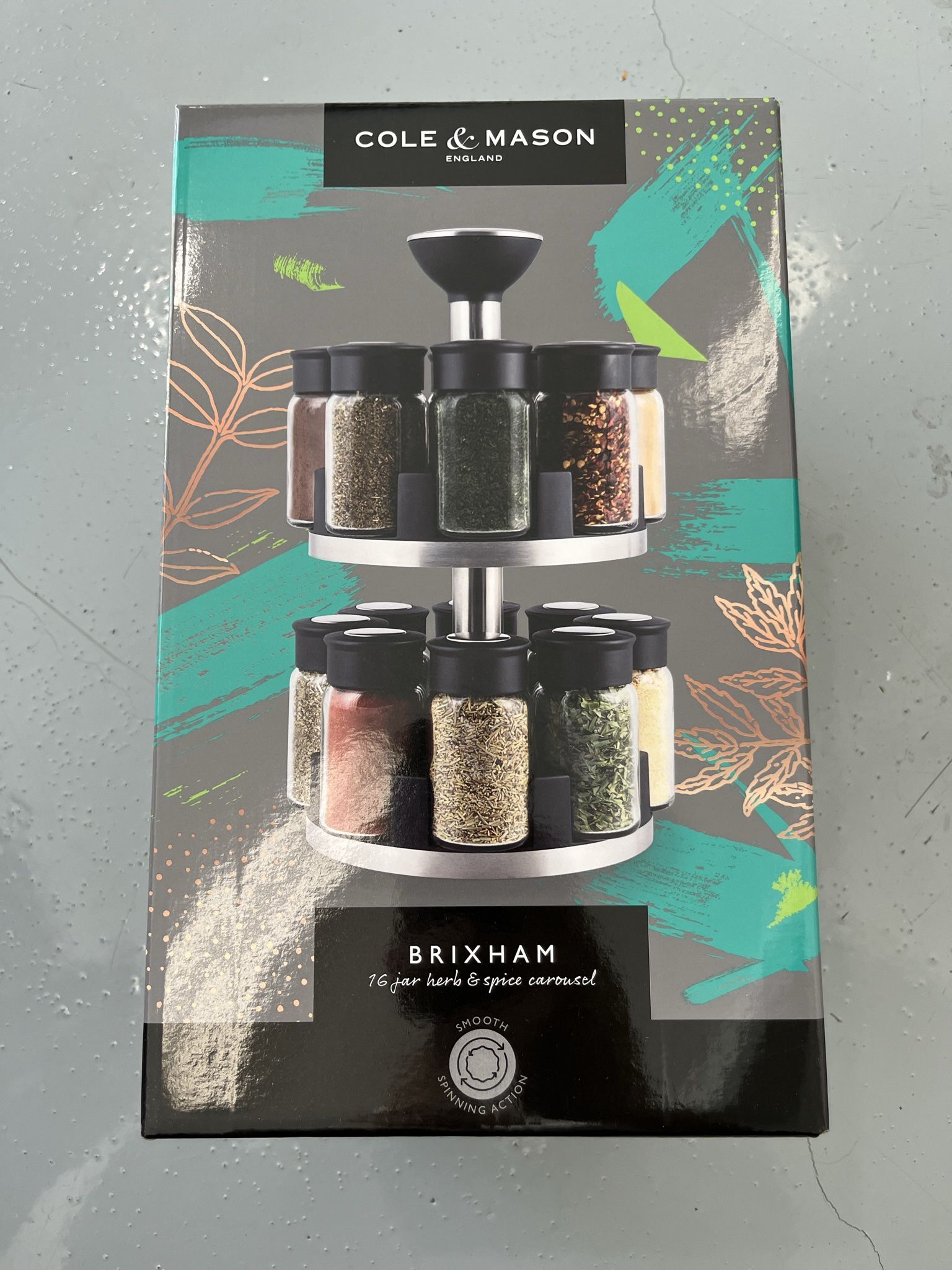 Cole & Mason Brixham 16 Jar Carousel - Spice Rack
