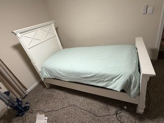 White Wood Twin Bed Frame
