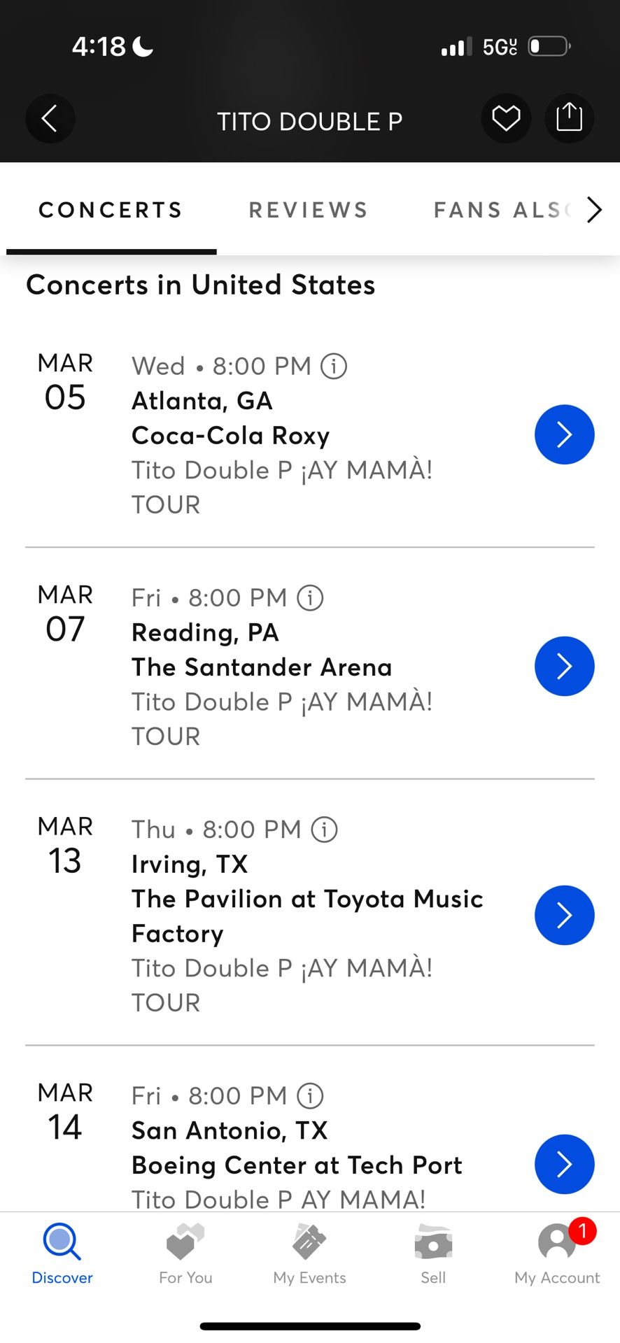 Tito Doble P Tickets