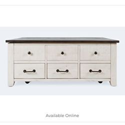 Brand New In Box Vintage Jofran Living Room Madison County Harris Lift Lid Cocktail Table 1706-15 at Anna's Home Furnishings / Tv Stand Dresser 