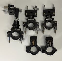 Vintage Metal Multi Drum Set Clamp - Adjustabe Angle - Black - Lot of 5