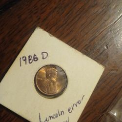 1986 D Ms 68 Error Pennies 