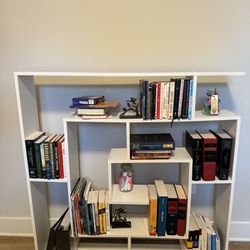 White Geometric Bookshelf