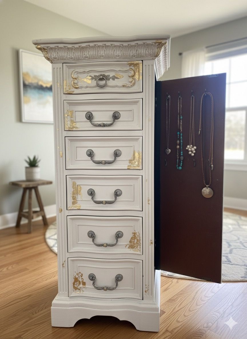 French Provincial Jewelry Armoire by Hooker Furniture (Restyled)