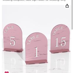 Rose Gold Acrylic Table Numbers 1-15