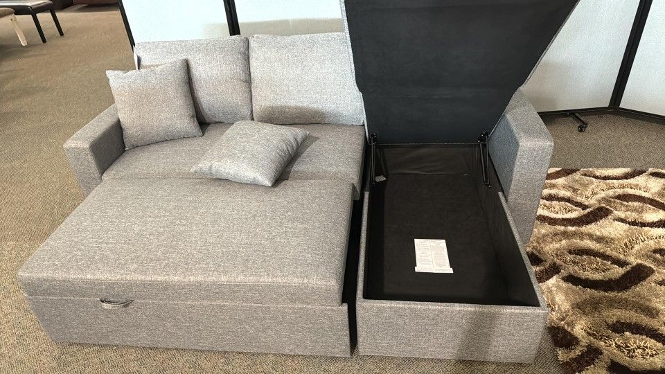 Gray Sofa Chaise Sleeper /P