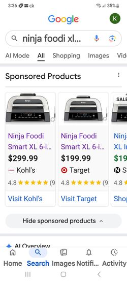 Ninja foodi xl smart grill /air fryer