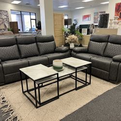 Power Reclining Sofa, Love Seat And Chair