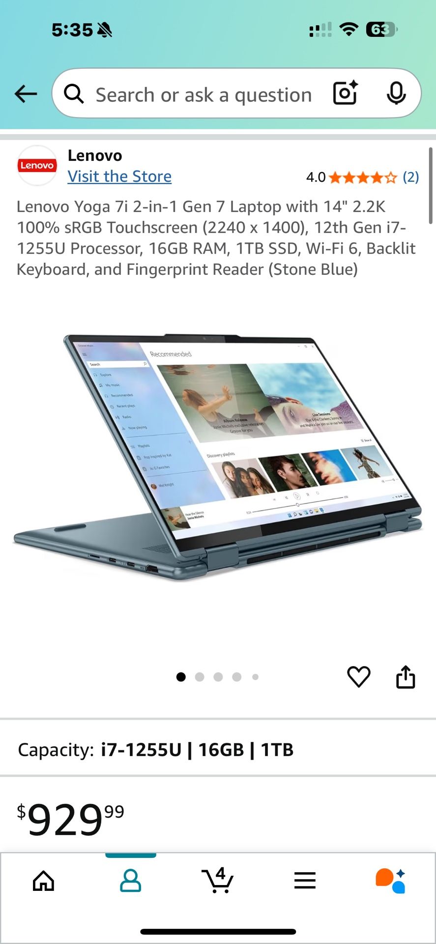 Lenovo Yoga 7i 2-in-1 Laptop Brand New