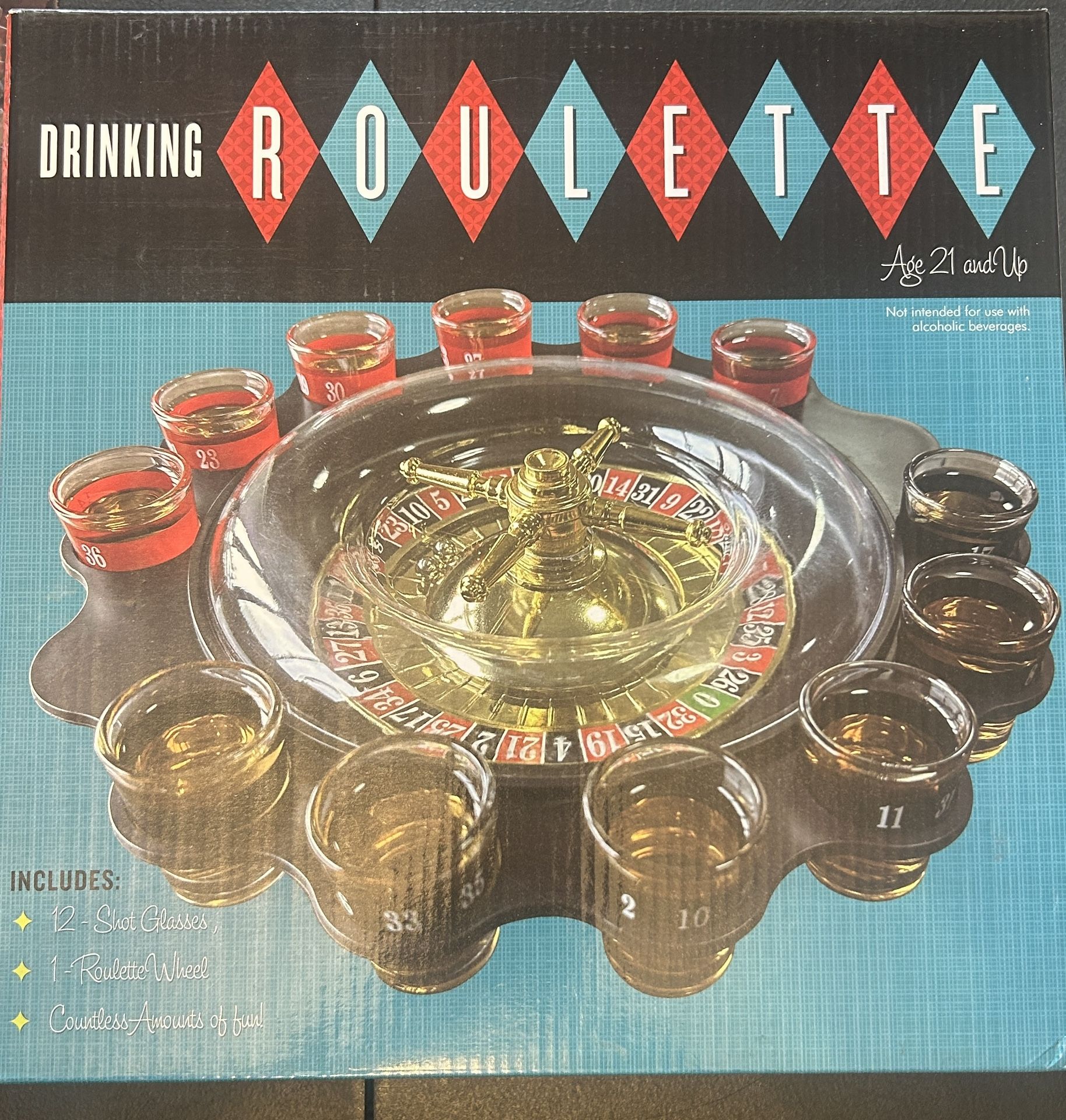 Vegas Style Roulette Shot Drinking Game NOB