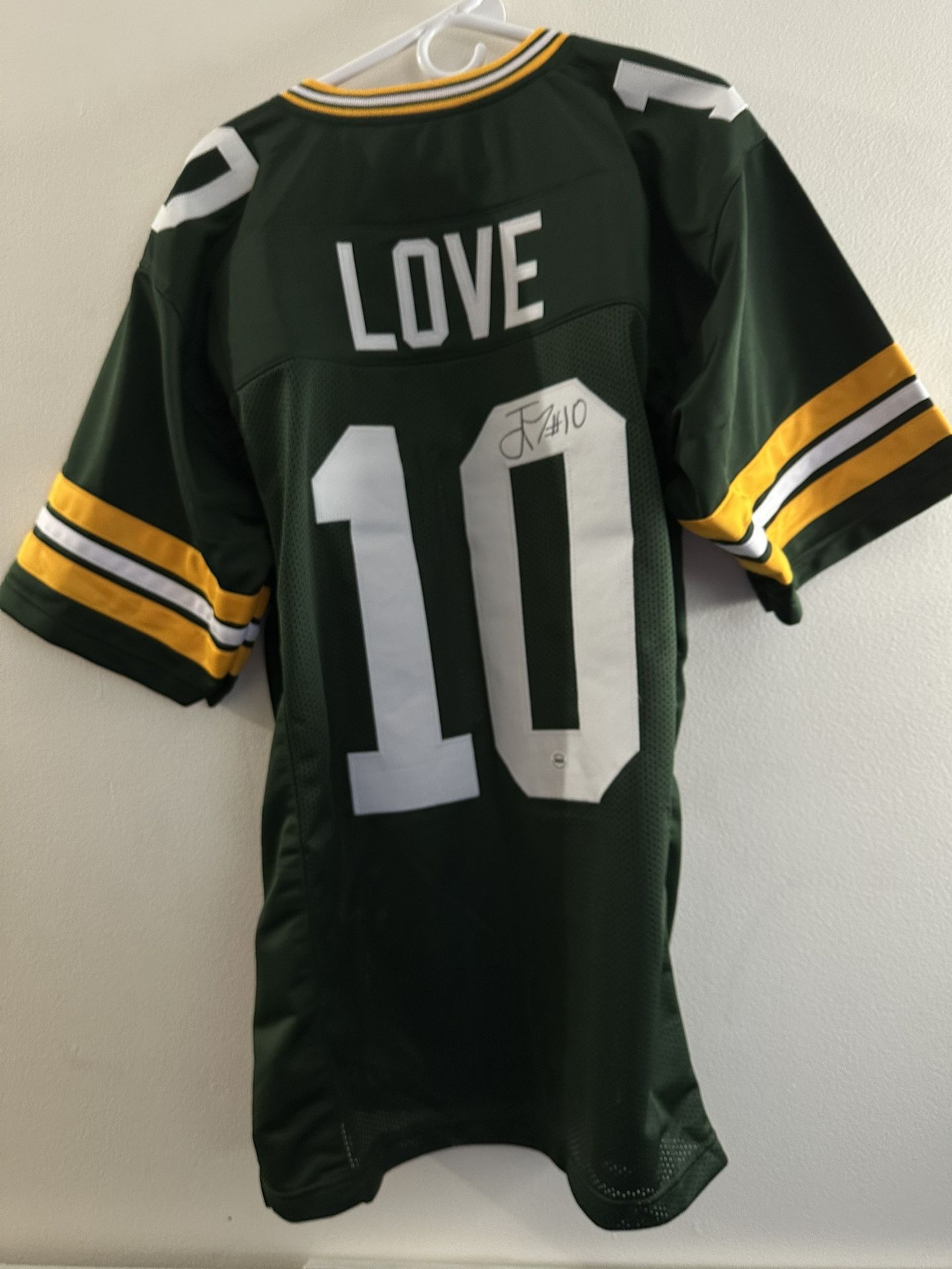 JORDAN LOVE SIGNED GREEN BAY PACKERS QB AUTOGRAPHED FOOTBALL JERSEY W/COA XL 755