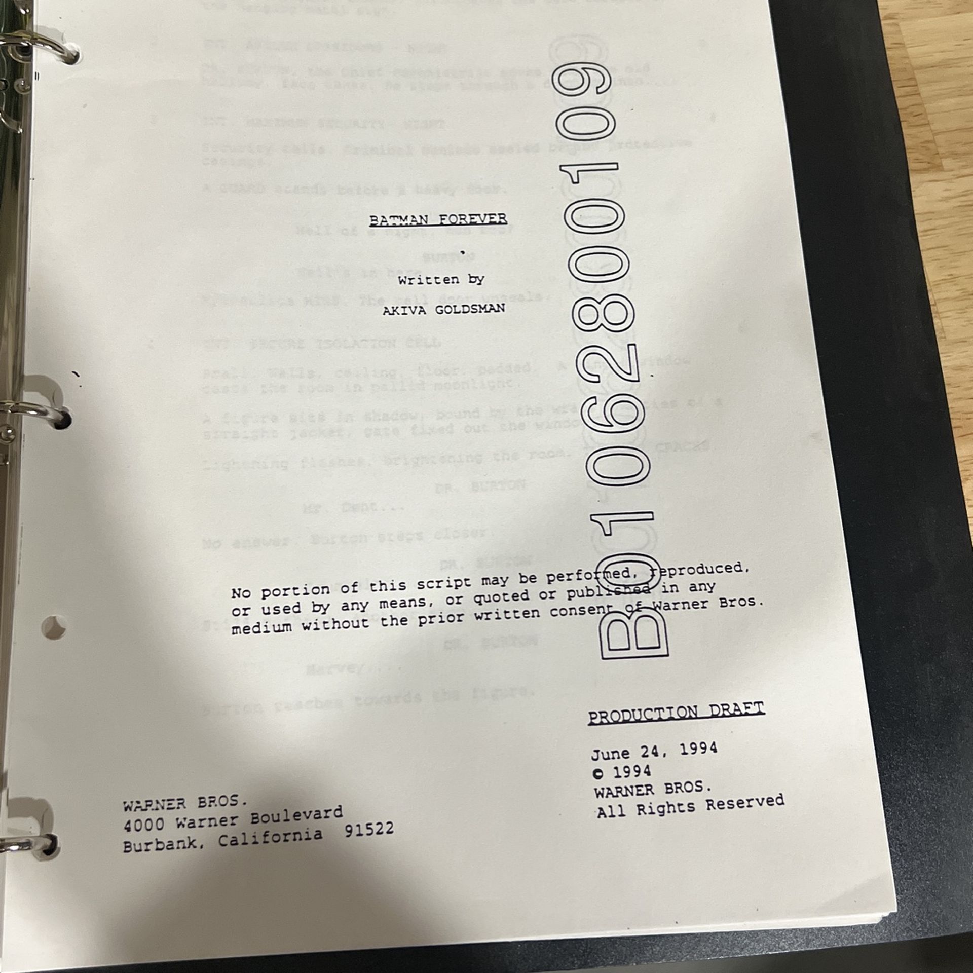Copy Of Batman Forever Movie Script
