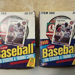 2 boxes of1988 FLEER Baseball Trading Card Wax Packs