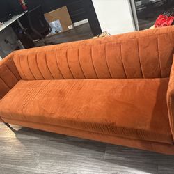 2 Rusty Orange Couches $700 For Pair 