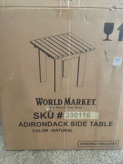 New - Adirondack Side Table – Natural Wood