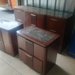 Nice Bedroom Set Solid Wood  Very Clean Nice Mattress And Box Spring Also Nice Cabinet