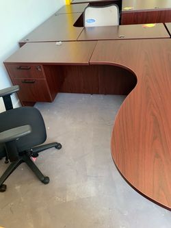 Executive desk l shape 72”x84” mahogany