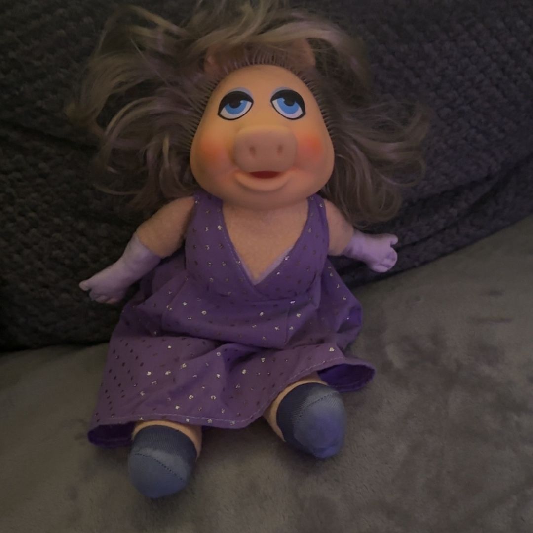 miss piggy doll purple dress Vintage Miss Piggy Plush Doll Fisher Price Jim Henson's Muppets Purple Dress  80 for Sale in Cleveland, OH