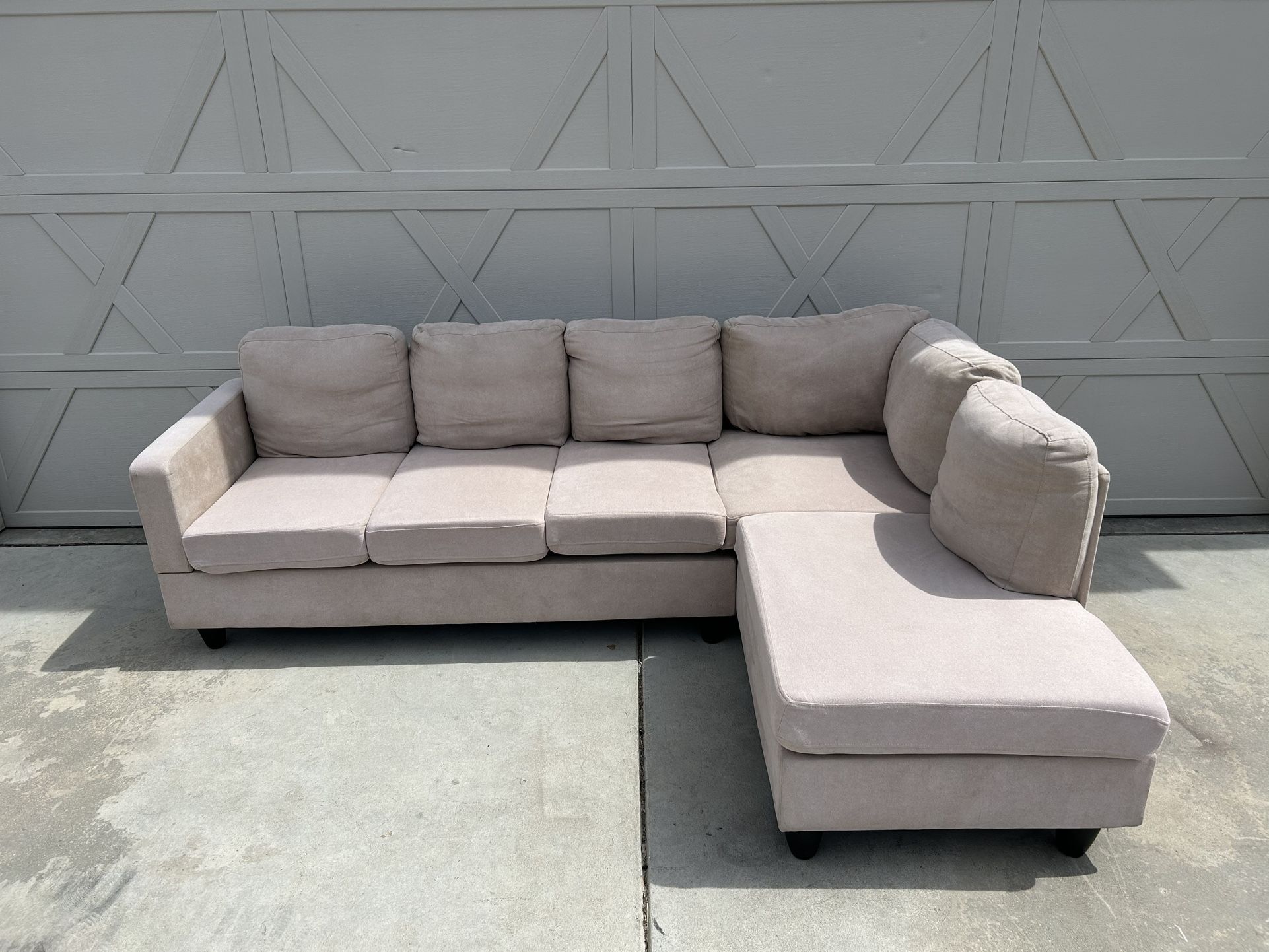 Small Tan Sectional Couch
