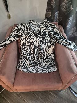 Black and white blouse