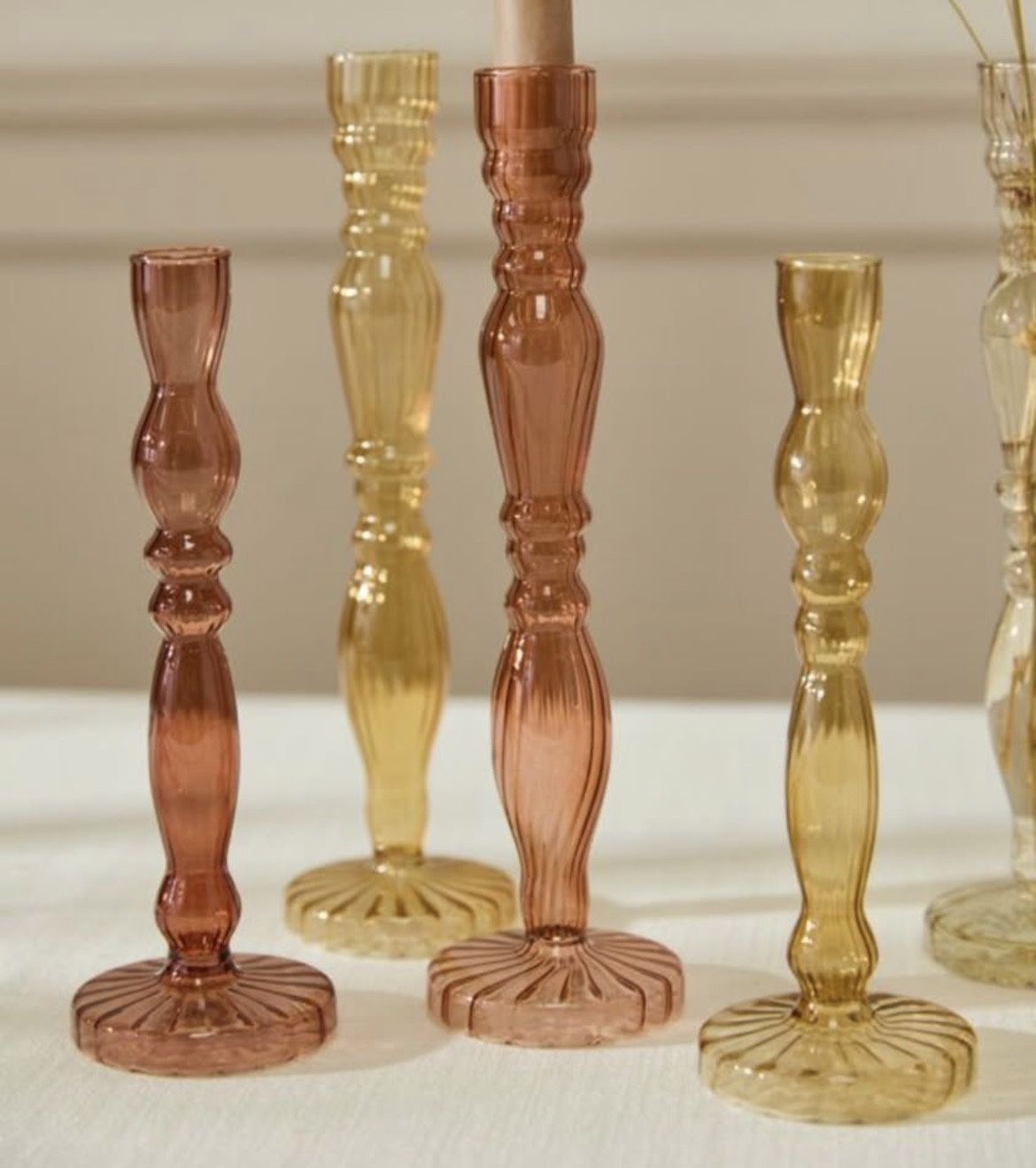24 Candlestick / Bud Vases - Assorted Heights & Colors