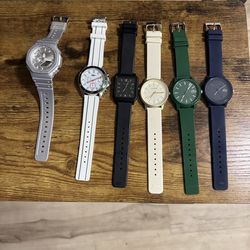 5 Lacoste watches plus G shock watch