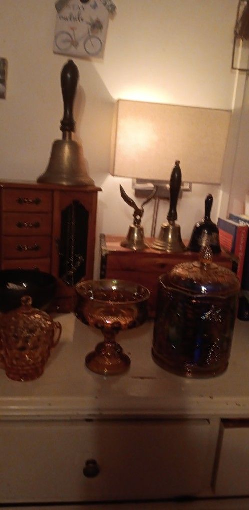 Carnival Glass,bells ,eagle Are All For Sale