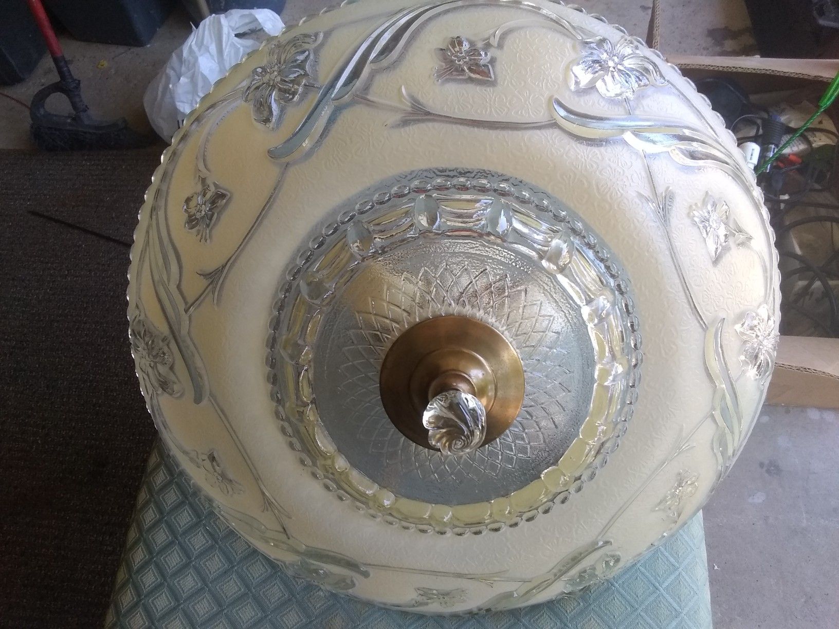 Antique glass light fixture