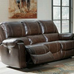 Rackingburg Mahogany Power Reclining Sofa


