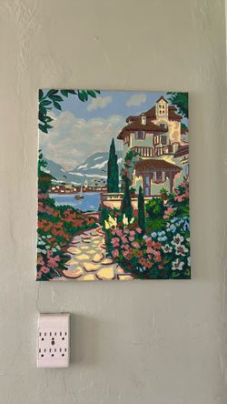 Italy Landscape Paint By Numbers Completed 